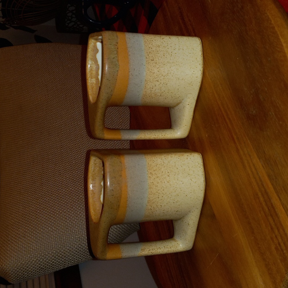 Vintage Signed Rodolfo Padilla Coffee Mug Set Book Ends Set of 2